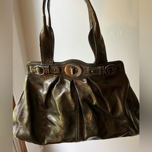 Gray Stiff Slouchy Coach Bag